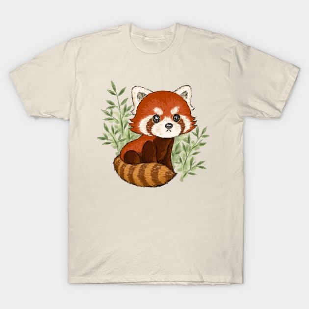 Red panda in nature T-Shirt by sanogawa